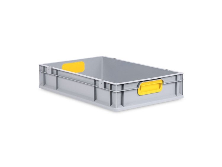 PROREGAL Spar Set 10x Eurobox Nextgen Color HxBxT 12 x 40 x 60 cm 23 Liter Griffe Gelb Geschlossen Glatter Boden Eurobehälter Transportbox