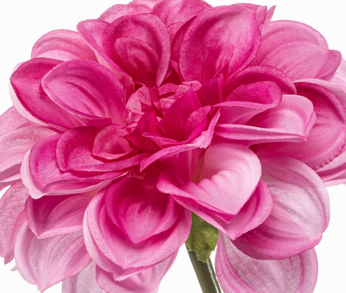 Künstliche Dahlie aus pinkfarbenem Textilmaterial.