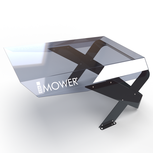 Mähroboter Garage mit Idea Mower Logo