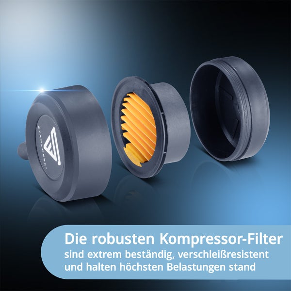 Explosionsansicht eines Kompressorfilters von Stahlwerk