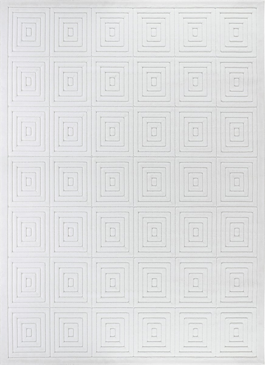 Moderner Skandinavischer Teppich für Innen-/Außenbereich - Weiß - 120x170cm - SAKURA