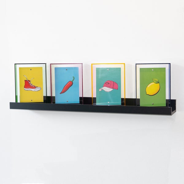 Bilderleiste 110 x 9 cm | Galerieboard | Galerieschiene | Regalboard | elegant und schlicht | Bilderleiste | Gewürzregal | Wandregal | Schweberegal | schwarz
