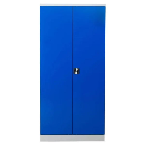 PROREGAL Stahlschrank Bee 4 Fachböden HxBxT 195 x 92 x 50 cm Pulverbeschichtetes & Verstärktes Fachbodenmaterial Grau & Blau