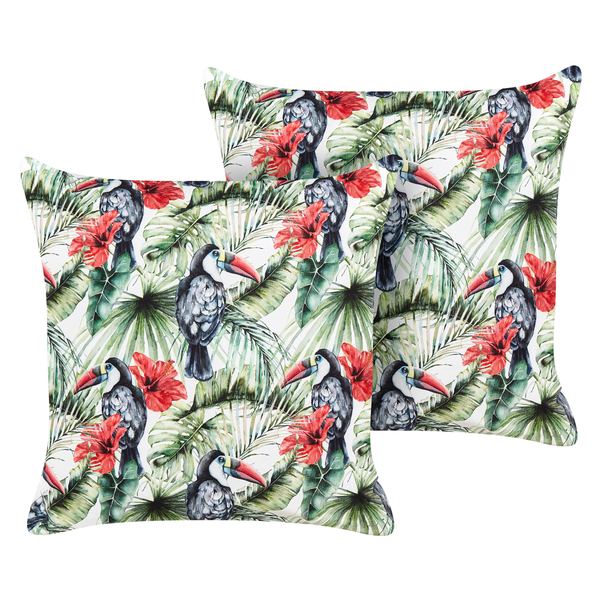 Gartenkissen 2er Set MALLARE Tiermuster 45 x 45 cm Grün