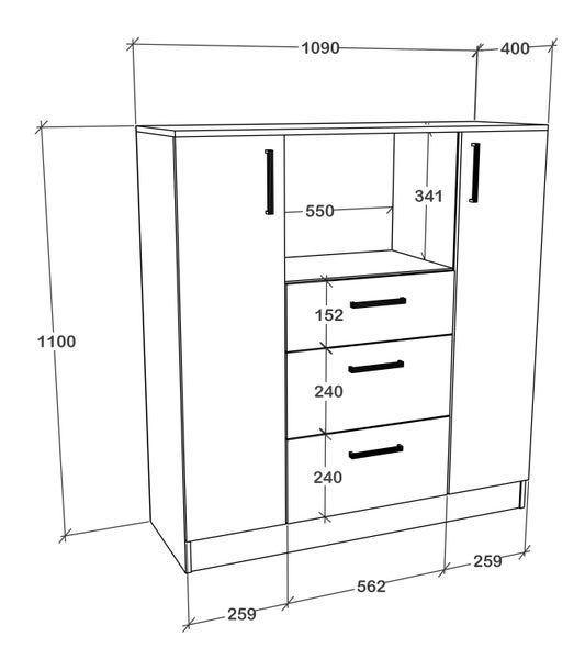 Küchenschrank Kommode Buffet Mikrowelle Esilo
