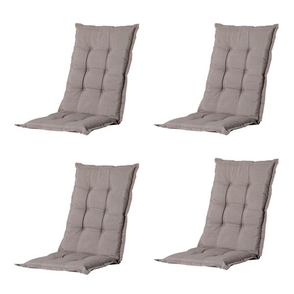 Gartenstuhlauflagen Basic taupe - Ca. 105x50 cm - 4er-Set