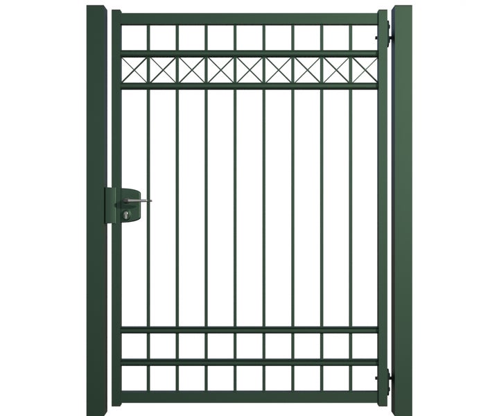 Metall Gartentor mit Schloss und geradlinigem Design