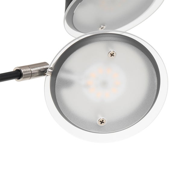 Detailansicht einer runden LED-Leuchte mit Schrauben