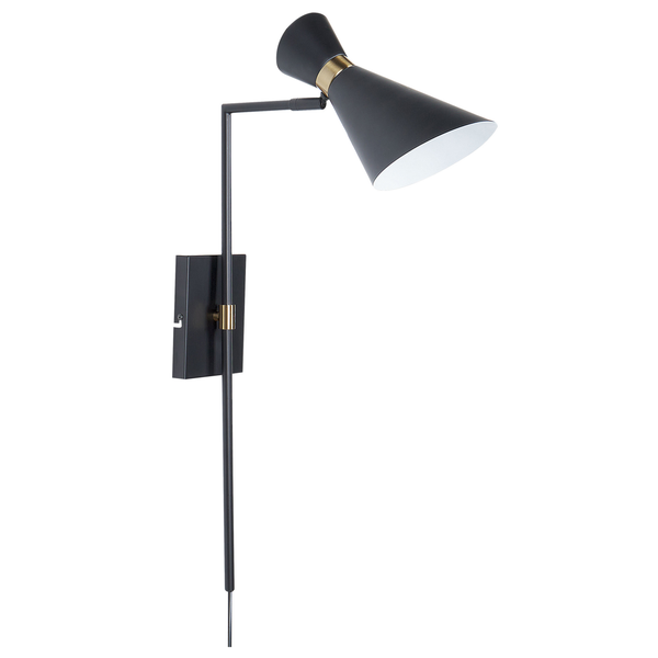 Wandlampe MELAWI verstellbar Metall Schwarz