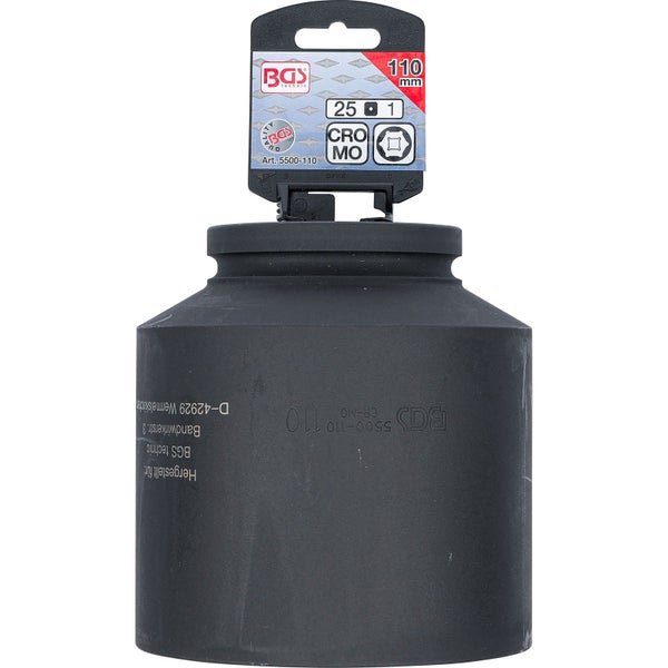 BGS Kraft-Steckschlüssel-Einsatz Sechskant tief Antrieb Innenvierkant 25 mm (1) SW 110 mm - 5500-110
