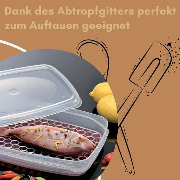 Frischhaltedosen mit Deckel Abtropfgitter Dampfventil Kunststoff Aufbewahrungsdosen Gefrierdosen Vorratsdosen Luftdicht 5,0 L
