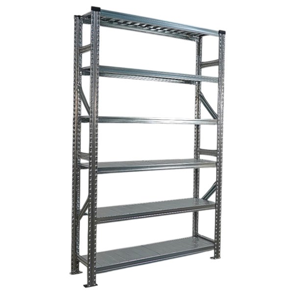 Metallregal mit sechs Ablageflächen