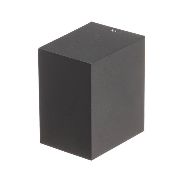 Rechteckige Außenwandleuchte aus Metall in Anthrazit.