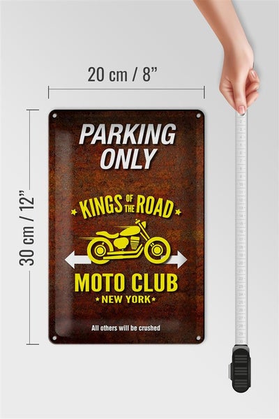 Blechschild Spruch 20x30cm parking only moto club new york