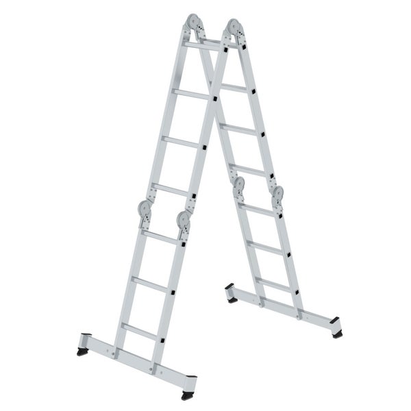 MUNK Vielzweckleiter mit Nivello® Traverse 2x3 + 2x4 Sprossen