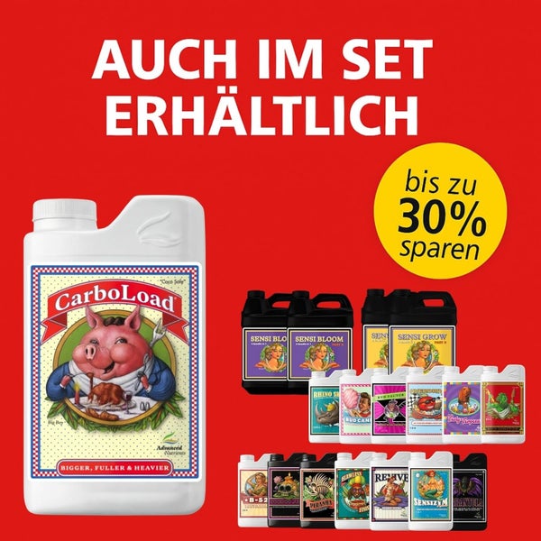 Advanced Nutrients CarboLoad Flasche und eine Auswahl verschiedener Pflanzendünger im Set mit bis zu 30 Prozent Ersparnis.