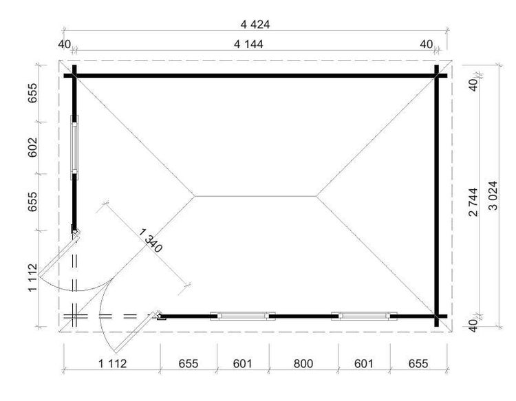 Alpholz 5-Eck Gartenhaus Modell Lido-40 aus Holz Holzhaus, 40 mm Wandstärke, Blockbohlenhaus - Mit Schutz-Imprägnierung