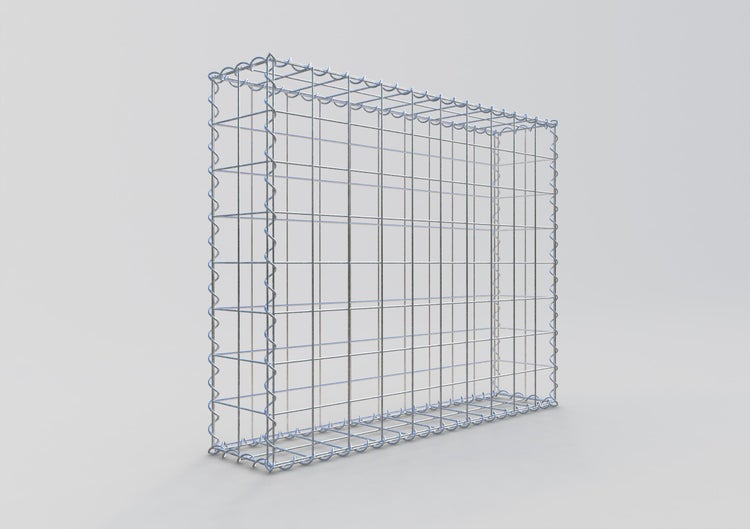 Gabione 100 cm x 80 cm x 20 cm (L x H x T), Maschenweite 10 cm x 10 cm, Spirale