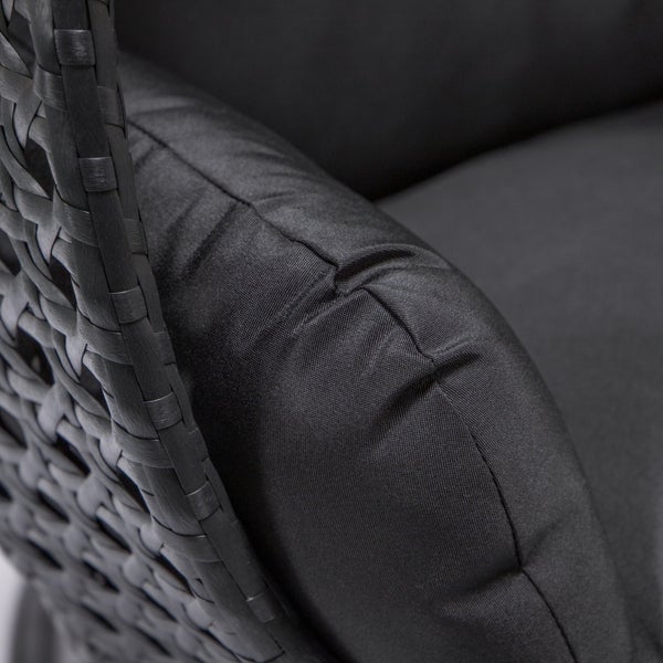 Home Deluxe - Hängesessel Twin - Schwarz, nur Korb - inkl. Sitz- und Rückenkissen I Polyrattan Hängestuhl Gartenschaukel Hängekorb