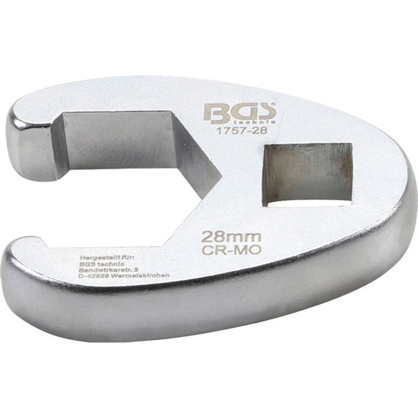BGS Hahnenfußschlüssel Antrieb Innenvierkant 12,5 mm (1/2) SW 28 mm - 1757-28