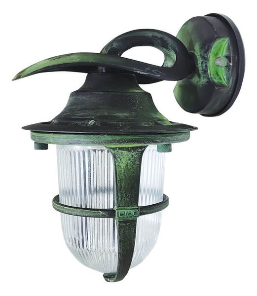 Wandleuchte mit klarem, geripptem Glas