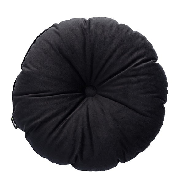 KISSEN Velvet rund, schwarz, 37cm