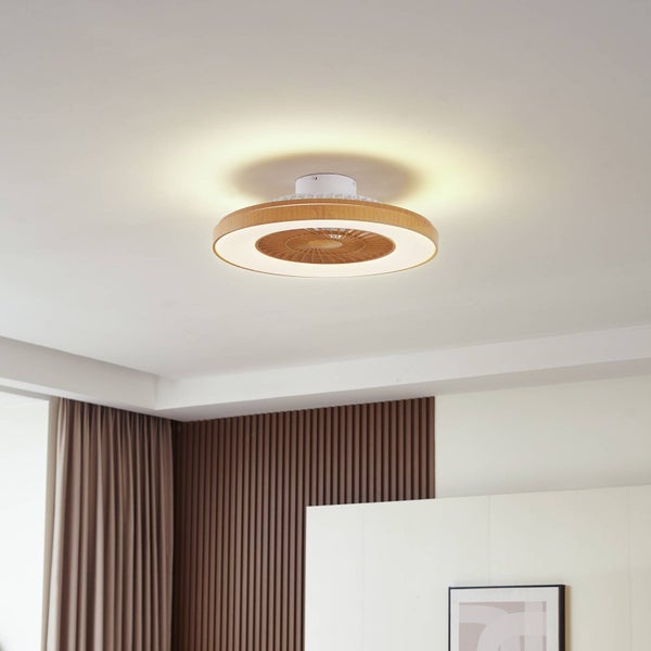 Lindby LED Deckenventilator mit Lampe Teleo dimmbar Leselampe (Modern) (1 flammig, ) - Ventilator Wohnzimmerleuchte