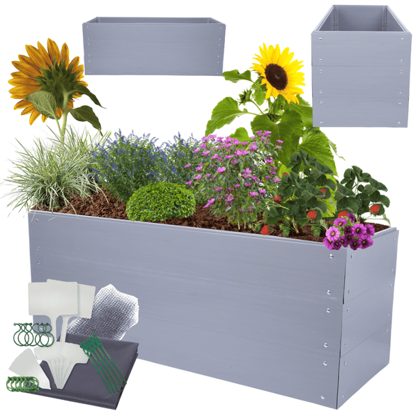 Hochbeete Growline Plast HxBxT 61x160x45 cm 3 Ebenen Kunststoff Grau