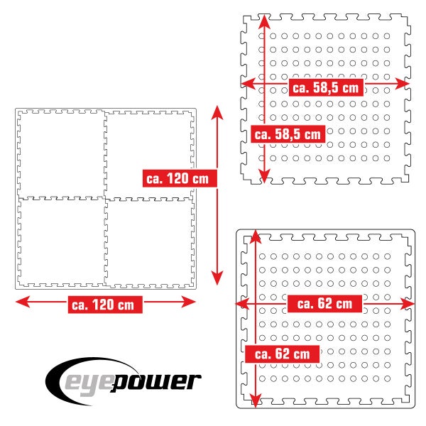 EYEPOWER Poolmatte Bodenmatte 1,59qm Bodenfolie Bodenfliese 4er Set Unterlage für Pool