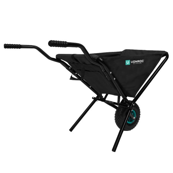 VONROC Schubkarre 50 Liter - Schubkarren faltbar mit Vollgummireifen - Ideal als Gartenwagen und Transportkarre - Bis 30kg Belastbarkeit