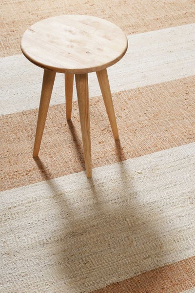 Handwebteppich Creme Beige Cognac aus Naturfaser Vante Green Looop 200x290 cm