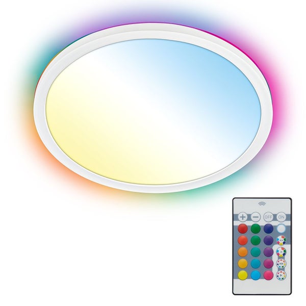 LED Panel Ø29 cm - 18W, 2400lm, dimmbar, Fernbedienung, CCT, RGB, weiß