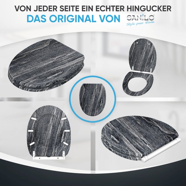 WC-Sitz mit Absenkautomatik & Top Fix Schiefer
