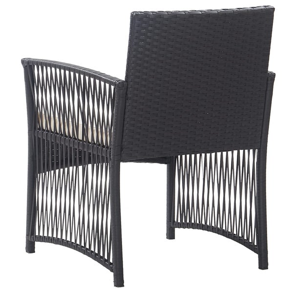 Zwei Rattan Gartenstühle mit Armlehnen und Sitzkissen