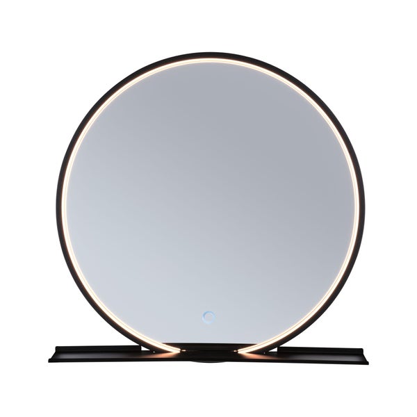 Runder LED-Spiegel mit Beleuchtung und Standfuß