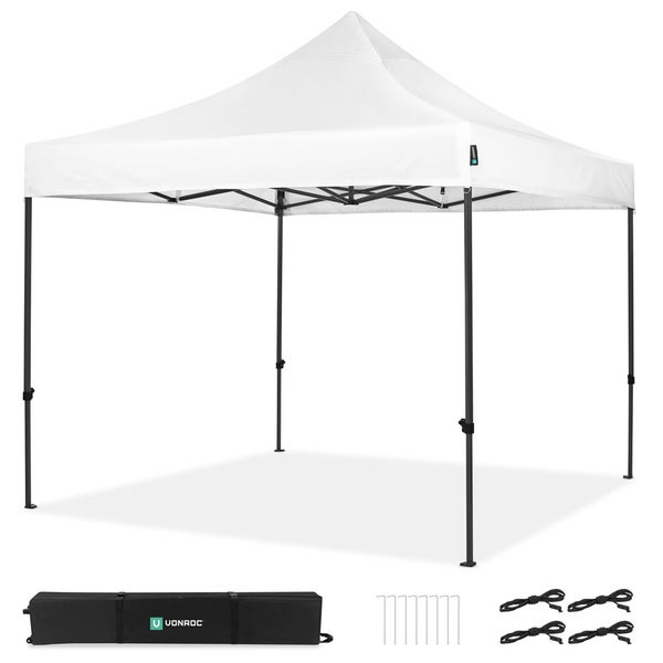 VONROC Pavillon 3x3m wasserdicht stabil - Partyzelt EasyUp System [3Min Aufbau] Popup Faltpavillon modular erweiterbar als Festival Zelt, Gartenpavillon