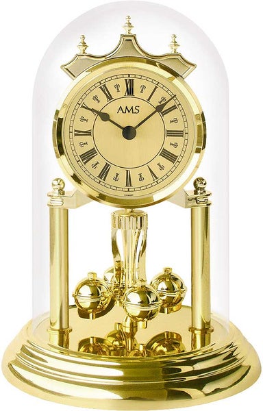 AMS 1203 Tischuhr klassisch messingoptik Höhe: 23 cm