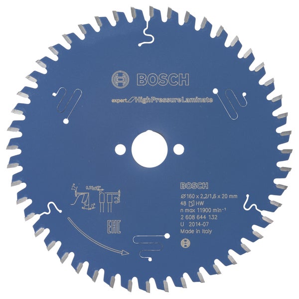 Bosch Kreissägeblatt Expert for High Pressure Laminate für Handkreissägen 160 x 20 x 2,2 mm 48 - 2608644132