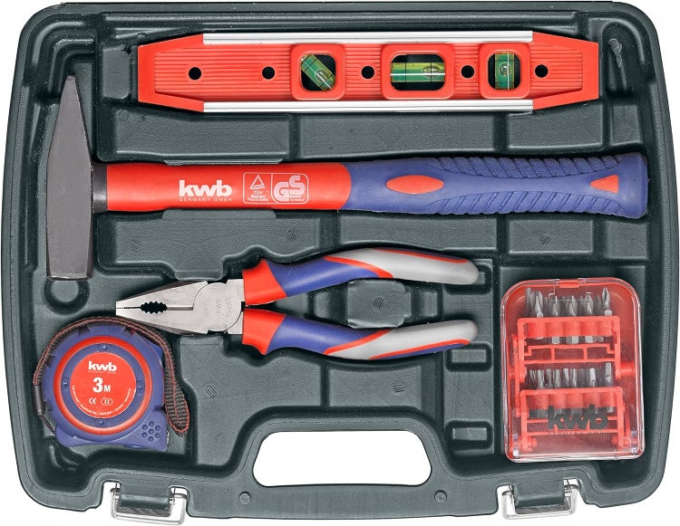 kwb Werkzeugkoffer aus robustem Hartkunststoff inkl. 40-tlg. hochwertigem Werkzeug-Set als perfekte Grundausstattung für den Haushalt, die Werkstatt oder den mobilen Einsatz