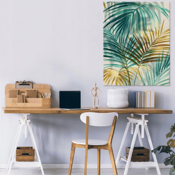 Leinwandbild Blätter Abstrakt Modern PP16226O4 Wandbilder Wohnzimmer Schlafzimmer 40x60 cm