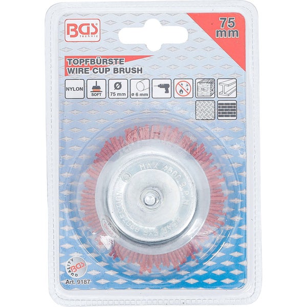 BGS Topfbürste Ø 75 mm Nylon - 9187