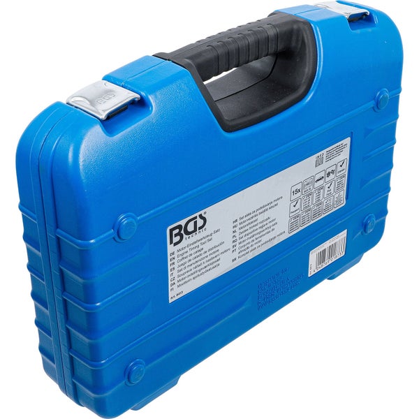 BGS Motor Einstellwerkzeugsatz in einem blauen Werkzeugkoffer