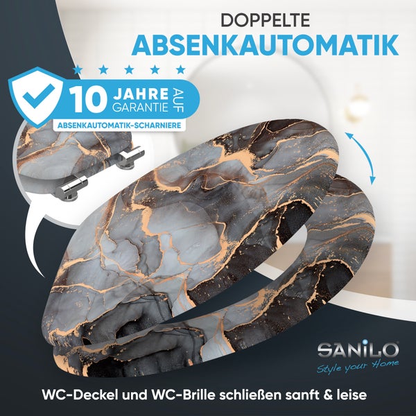 WC-Sitz mit Absenkautomatik Marmor Abstrakt
