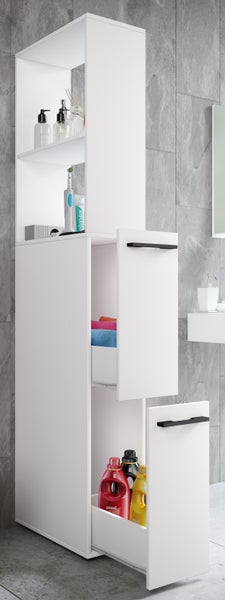 Holz Badmöbel Nischenschrank Schublade Sadilo XL