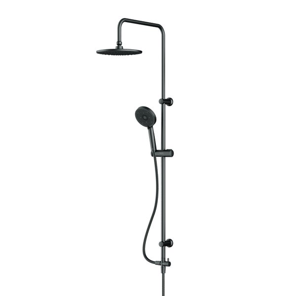 Duschsystem mit Kopfbrause und Handbrause in mattem Design