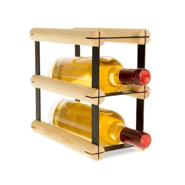 PROREGAL Modulares Weinregal Vinotega Mod Metal HxBxT 22,5 x 12,5 x 24,5 cm 1 x 2 Flaschen Massives Kiefernholz Natur