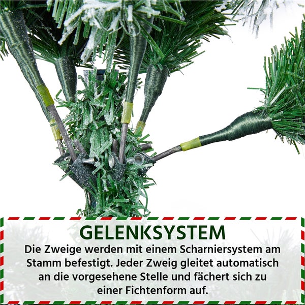 Künstlicher Weihnachtsbaum mit Schnee und Baumständer