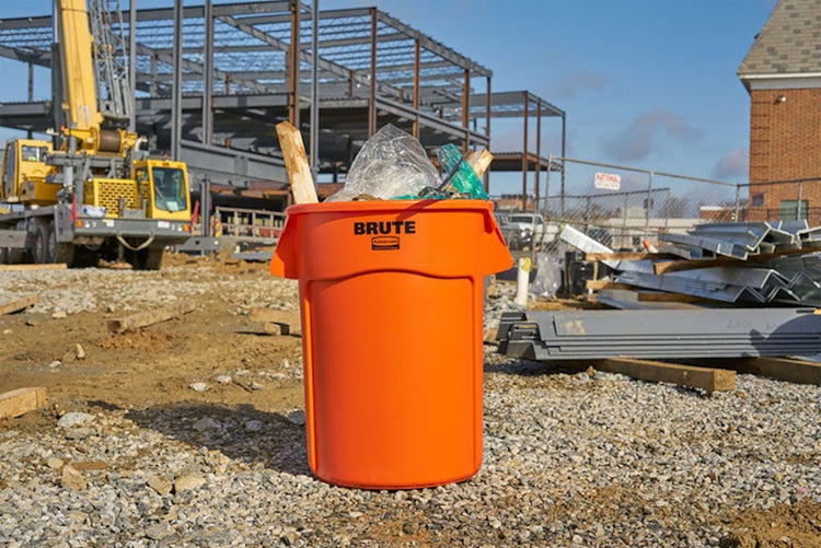 PROREGAL Rubbermaid Brute Runde Mehrzwecktonne Mit Belüftungskanälen 166,5 Liter HxBxT 79,6 x 71,7 x 61,2 cm Aus Widerstandsfähigem Kunststoff Orange