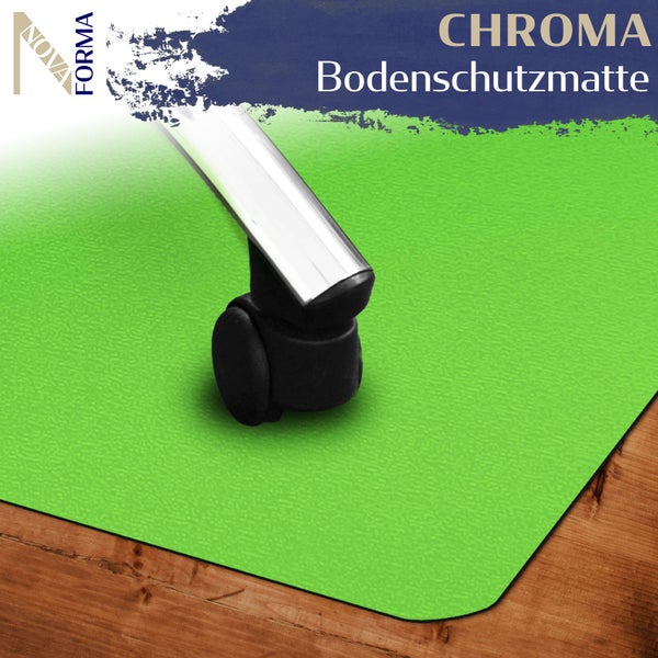 Bodenschutzmatte PE CHROMA - Grün - 90x120 cm - Hartboden - Bunte Schutzmatte als Unterlage für Bürostuhl