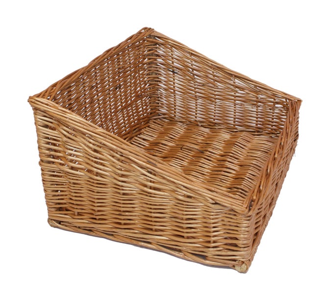 FRANK FLECHTWAREN | Regalkorb Natur, WEIDE, Breite 50 cm, Tiefe 40 cm, vordere Höhe 13 cm, hintere Höhe 27 cm